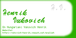 henrik vukovich business card